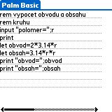 Obvod a obsah kruhu v Palm Basicu